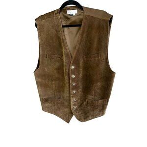 Norm Thompson Vintage Men's Brown Suede Leather Vest Size XL